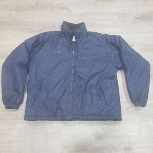 Columbia Long Sleeve Nylon Jacket Model #SM5130 Mens Size Large Navy Blue
